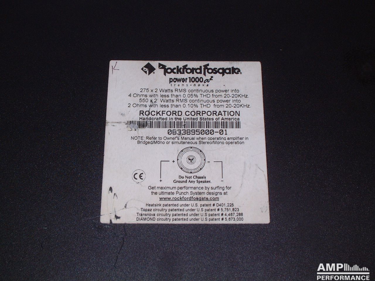 Rockford Fosgate Power 1000a2 - AMP-Performance